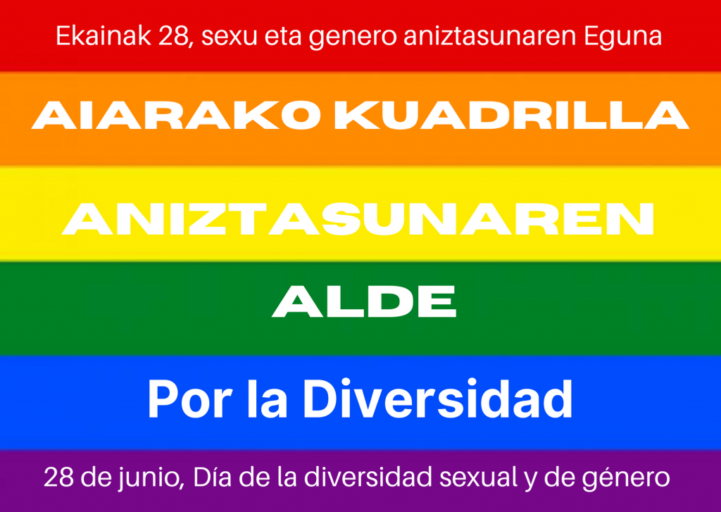E28Kuadrilla2021-1024x727 2021eko ekainaren 28a dela eta adierazpena, sexu eta genero aniztasunaren aldeko eguna