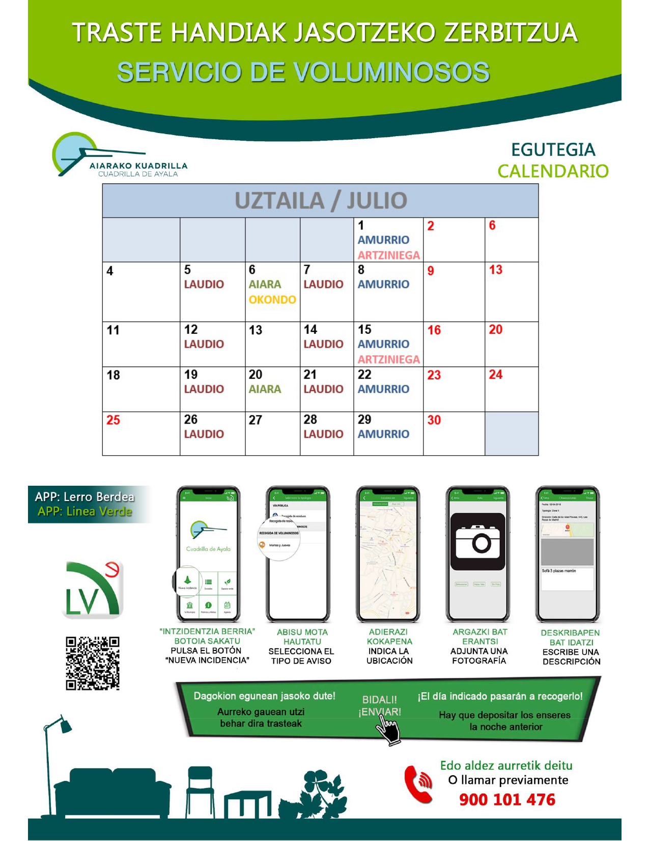 07_VOLUMINOSOS-JULIO-2022_page-0001 CALENDARIO JULIO Recogida selectiva de residuos voluminosos y enseres en la Cuadrilla de Aiaraldea