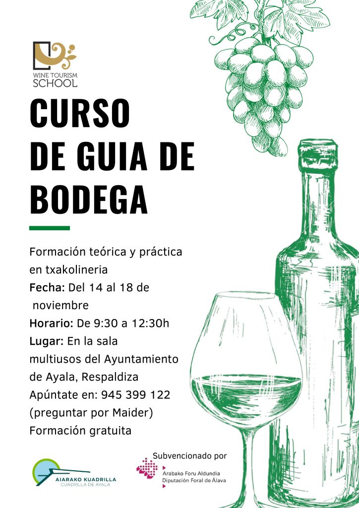 Curso-de-enoturismo-724x1024 La Cuadrilla de Aiaraldea ofrece un curso gratuito de Guía de Bodega
