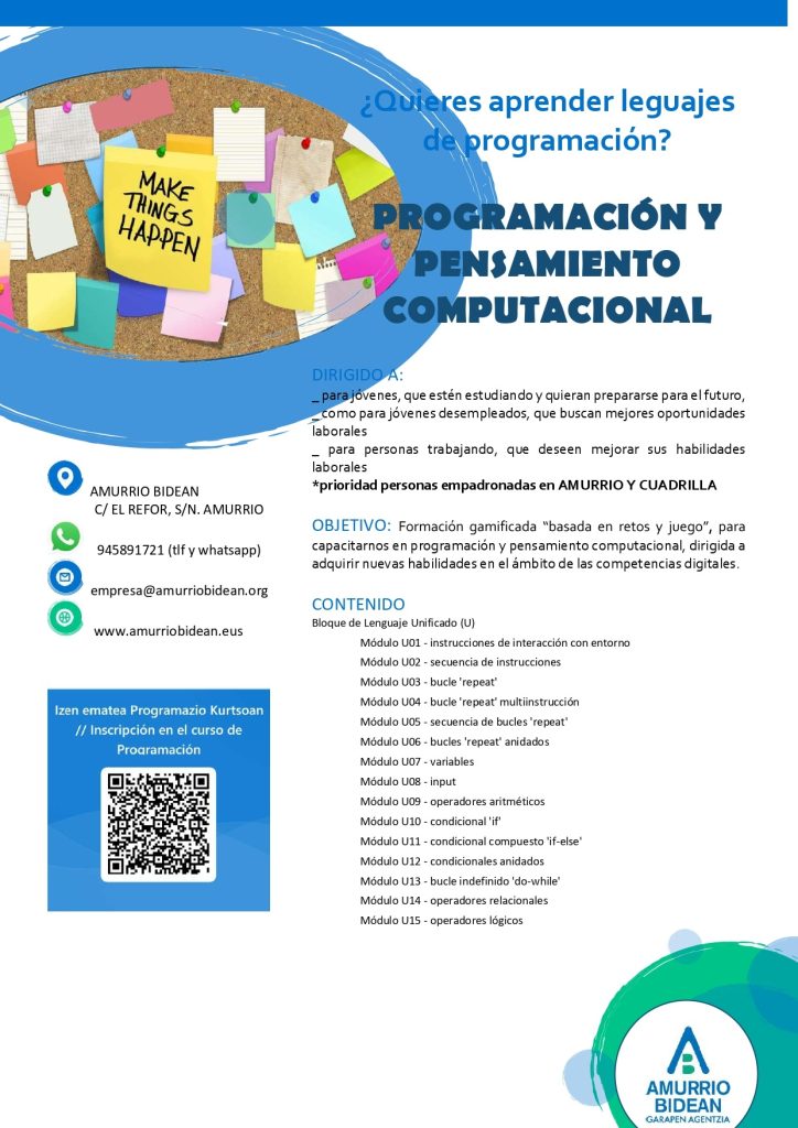 1-cas-724x1024 Amurrio Bidean junto con GAIA organiza un curso de programación y pensamiento computacional en Amurrio Bidean