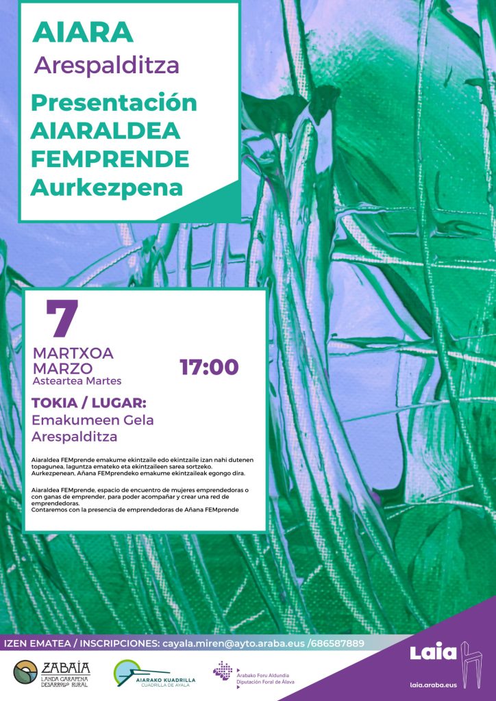 AIARALDEA-724x1024 Presentación del proyecto Aiaraldea FEMPRENDE, impulsado por la Cuadrilla de Aiaraldea y la Asociación de Desarrollo Rural Zabaia