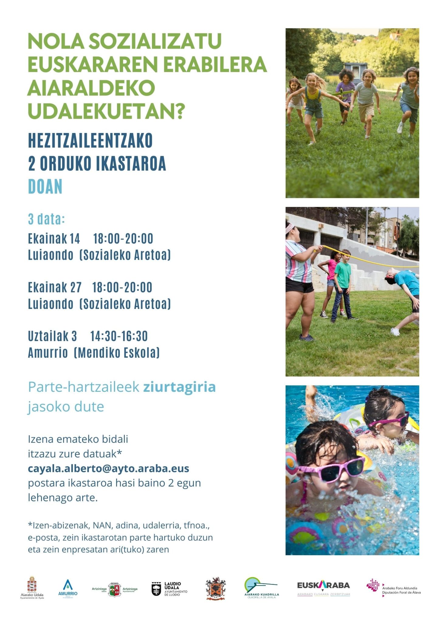 NOLA-SOZIALIZATU-EUSKARAREN-ERABILERA-AIARALDEKO-UDALEKUETAN-2-scaled La Cuadrilla de Aiaraldea, en colaboración con sus 5 ayuntamientos y la Diputación Foral de Álava, ofrece un curso al monitorado de tiempo libre de la comarca