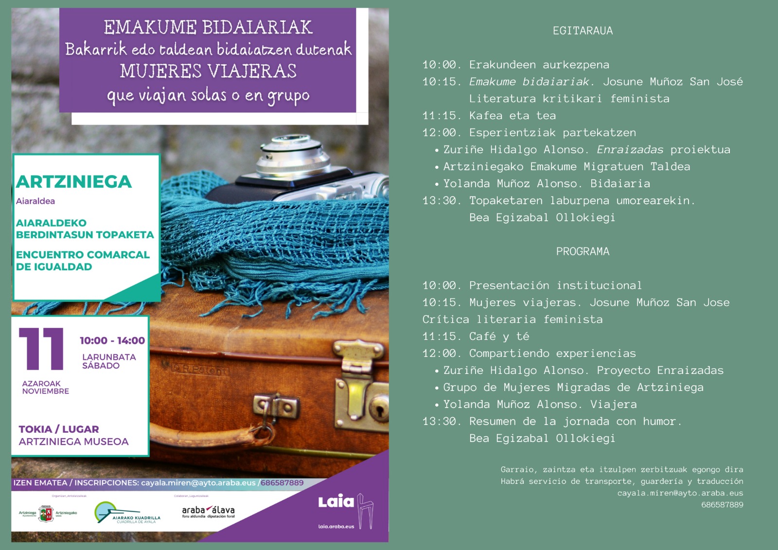 IMG-20231102-WA0004 La Cuadrilla de Aiaraldea retrasa una semana el Encuentro Comarcal de Igualdad.
