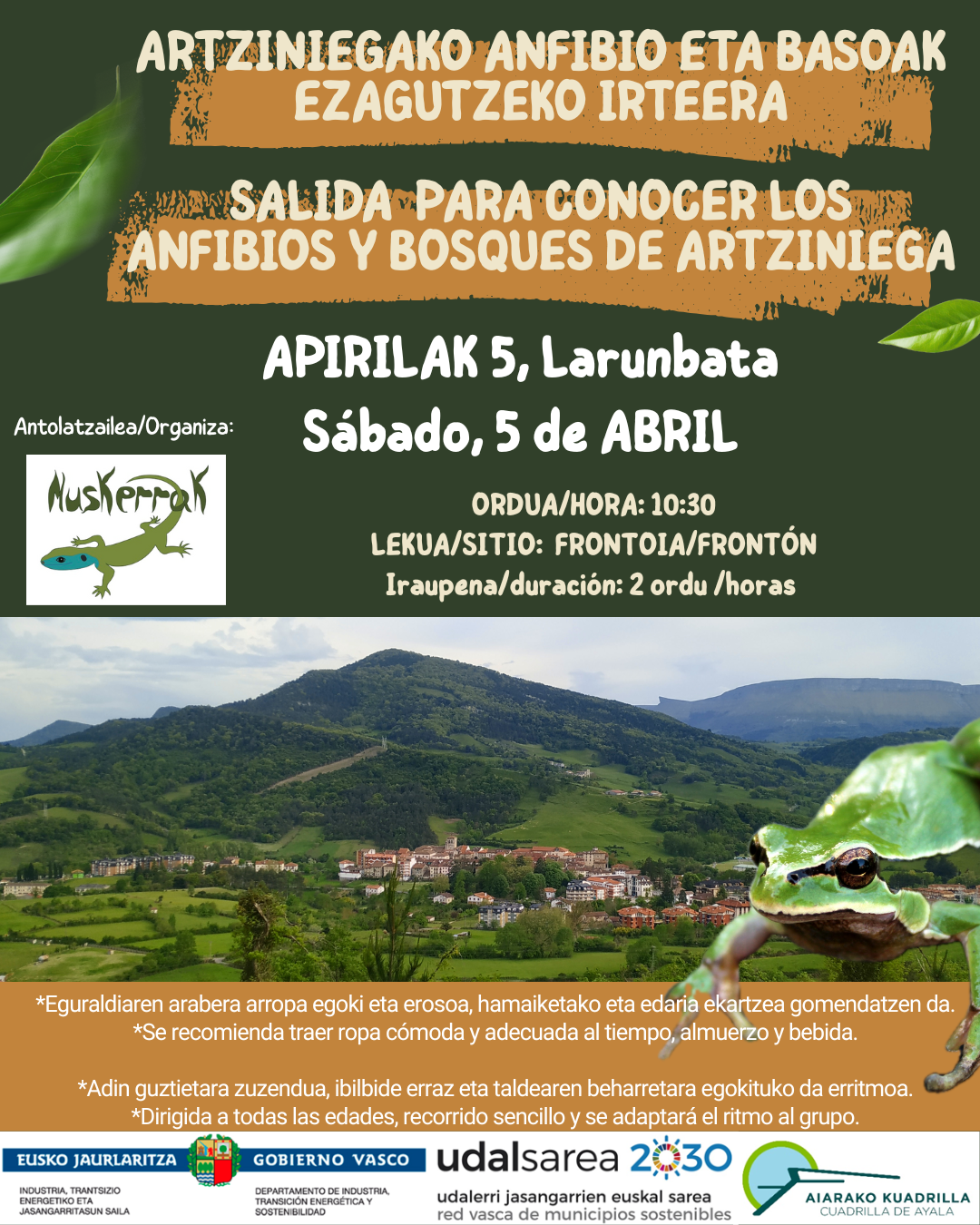 Artziniegako-irteera-kartela Nueva cita para la identificación y conservación de la naturaleza de la mano de la Cuadrilla de Aiaraldea