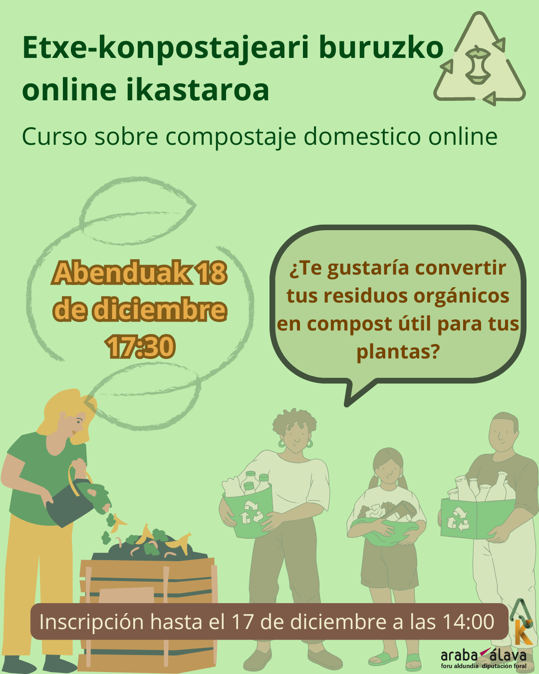 Anade-algo-de-texto-1 La Cuadrilla de Aiaraldea impulsa un curso online de compostaje doméstico para fomentar la gestión sostenible de los residuos