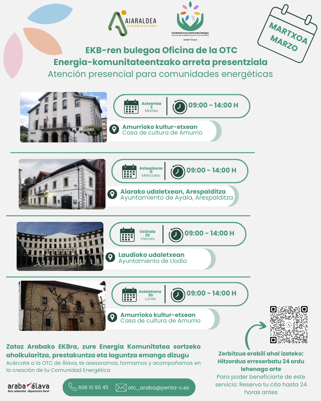 ENERGIA-KOMUNITATEEN-BULEGOA-AIARALDEA-MARTXOA La Oficina de Transición energética para el Asesoramiento a Comunidades Energéticas vuelve a Aiaraldea en marzo